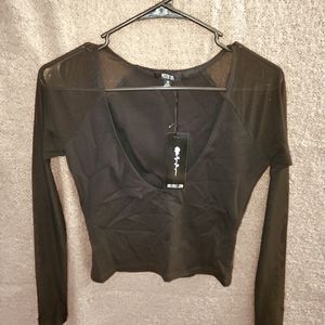 Black crop top with 2 free tank tops